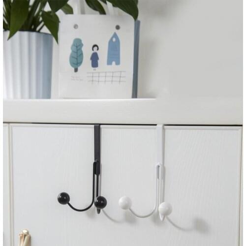 4Pcs Door Hook Double Head Household Storage Wrought Iron Hats Clothes Scarf Hanger Home Decor