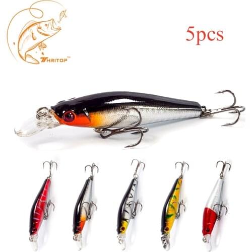 Thritop 5pcs Artificial Fishing Minnow 8.5cm 8g Various Colors for Option TP014 Hard Bait High Quality Lure Tackle