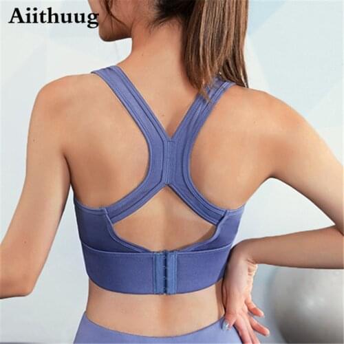Aiithuug Womens High Impact Support Wirefree Plus Size Workout Bounce Control Sports Bra Full Support Racerback Sports Bra