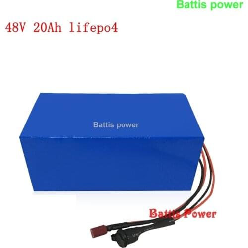 Lifepo4 battery pack 48V 20Ah lifepo4 battery for 1000W 1500W 2000W motor electric bike scooters power wheelchair + 5A charger