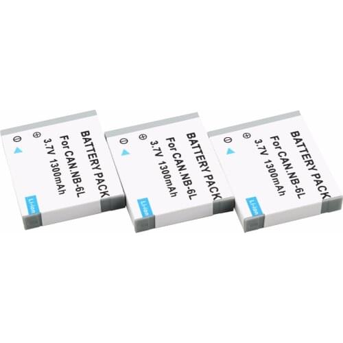 PROBTY 3Pcs NB-6L NB 6L NB6L Battery For Canon PowerShot D10 S90 SD1200 SD1300 SD3500 SD770 SD980 IS IXY 25 IS SX710 HS Camera