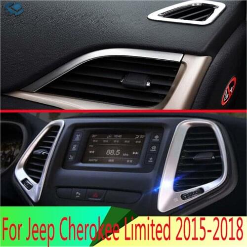 For Jeep Cherokee Limited 2015-2018 Car Styling Accessories ABS Chrome Interior Air-Condition Vent Outlet Cover Trim