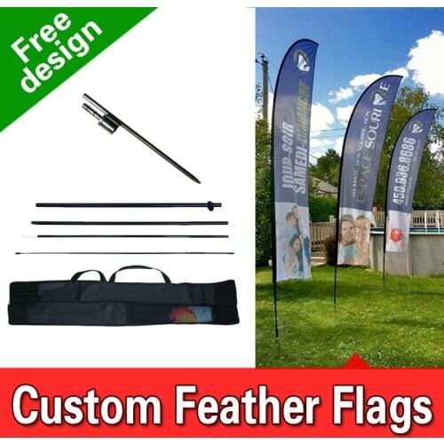 Free Design Free Shipping Double Sided In-ground Spike Feather Banners Flag Signs Advertising Feather Flag Vertical Flag