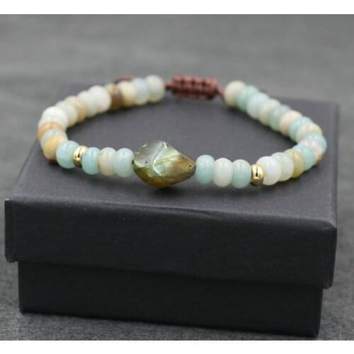 Natural Stone Beads Bracelet For Women Men Strand Braid Chakra Labradorite Bracelets Men Abacus Beads Jewelry Couples Pulseira