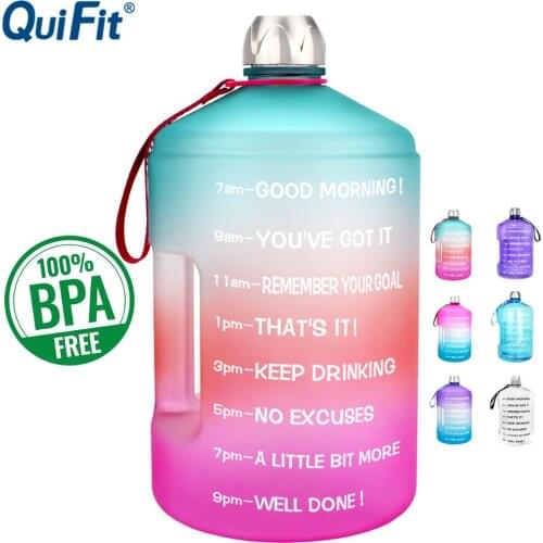 QuiFit 3.78L 2.2L 1.3L Gallon Water Bottle Large Capacity GYM Fitness Tourism BPA FREE Sports Jugs Tour Bottles Outdoor Kettle