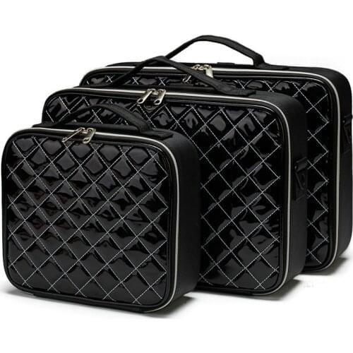 New Professional Makeup Organizer Cosmetic Case Bolso Mujer Cosmetic Bag PU Large Capacity Storage Case Multilayer Suitcase