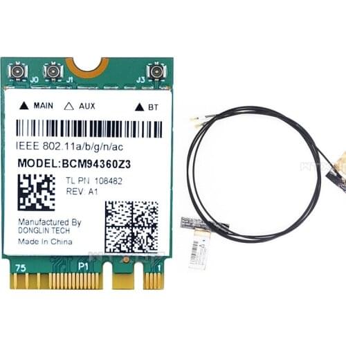 Dual Band 1200Mbps BCM94360NG BCM94360Z3 WiFi Card for MacOS 802.11Ac Bluetooth 4.0 Wireless Adapter Antenna Kit