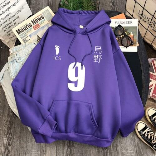 Kageyama Tobio Haikyuu Number 9 Print Hoodie 2021 New Female Hooded Hip Hop Fleece Lace-up Hoody Harajuku Cool Women Streetwear