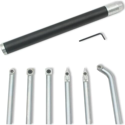 Wood Turning Tool Chisel Changeable Tungsten Titanium Tip Lathe Tool Insert Cutter Can Match Aluminum Hadle Woodworking Tool