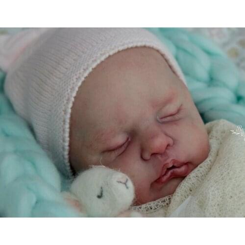 NPK 21inch Reborn Doll Kit Ruby Sleeping Baby Unfinished Unpainted Doll Parts Bonecas Bebe Doll Kit Reborn Fresh Color