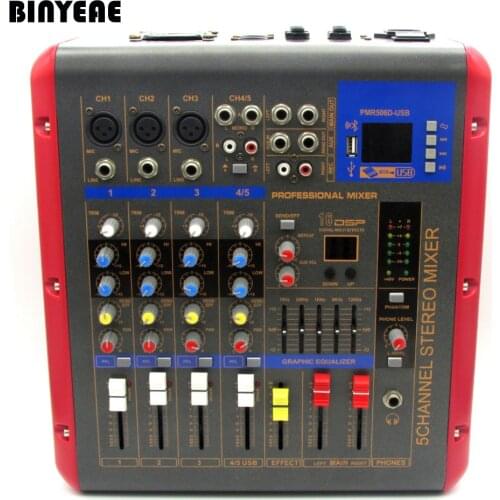 5Channel 500W Powered Bluetooth Sound Mixer for DJ Karaoke System PMR506