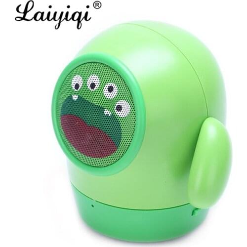 Laiyiqi cute Mini Mung Bean bluetooth speaker portable green doll Handsfree call cartoon kid gift caixa de som altavoz child BT