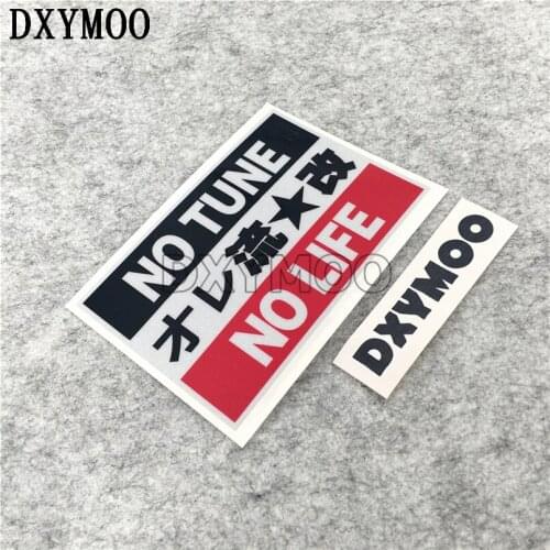 Pack of 2PCS Car Styling GK5 FD2 Japan JDM NO TUNE NO LIFE Motorcycle Car Reflective Sticker Decals 12x8cm