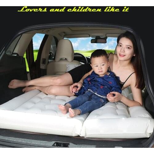 Inflatable Car Air Mattress Travel Bed Seat Cover SUV MPV Back Seat Soft Mattress Bed Air Pump Auto Accessories Car Travel Bed