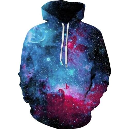 Autumn winter Men/Women 3d Sweatshirts Print Stars Space Galaxy Hooded Hoodies Unisex Pullovers Colorful Nebula Thin Hoody