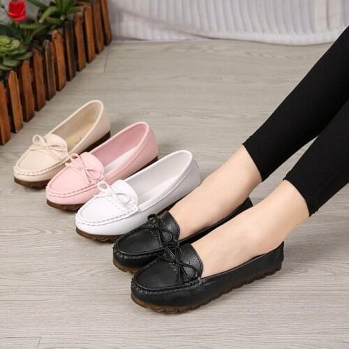 Casual White Loafers for Lazy People, Comfortable Non-slip Flat Shoes for Pregnant Women and Nurses