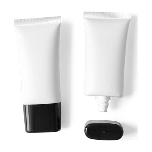 Empty 30ML Liquid Foundation Squeeze Tube Flat Matte White Cosmetic Refillable BB Cream Lotion Soft Squeeze Tube 25pcs 50pcs