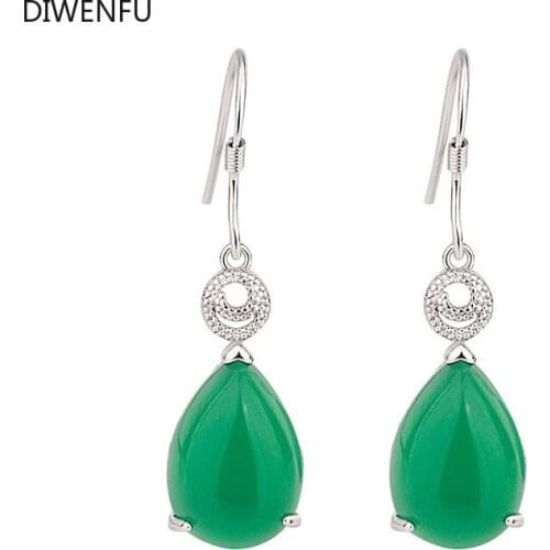Real S925 Silver Earrings Pure Emerald Gemstone Jewelry for Women Silver Wedding Jewelry Kolczyki Orecchini Drop Earrings Luxury