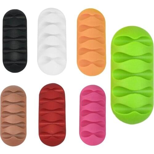 Silicone USB Cable Organizer Cable Winder Desktop Tidy Management Clips Cable Holder for Mouse Headphone Wire Organizer