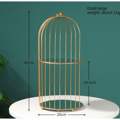 Luxury Desktop Cosmetic Storage Rack Creative Wrought Iron Portable Birdcage Rack Bathroom Skin Care Organizer Toiletries Shelf