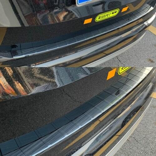 Rear Guard Trunk Cover Trim Stainless Steel Outer Rear Bumper Protector Trim For Volvo XC90 2016 -2020 Car Accessories