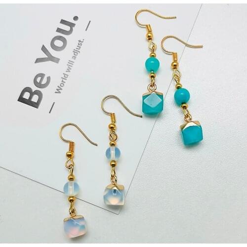 Earrings for Women 2021 New Fashion Irregular Shape Natural Stone Womens Long Earrings Korean Fashion Earings Fashion Jewelry