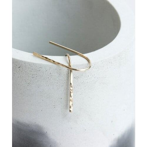 925 Silver Bar Earrings Handmade Gold Filled Jewelry Minimalist Pendientes Vintage Oorbellen Boho Earrings For Women