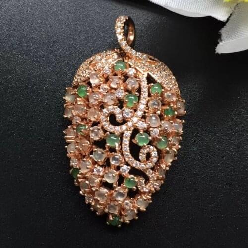 Fine Jewelry Real 925 Steling Silver s925 Myanmer Origin 100% Natural Jade Gemstone Female Pendant Necklaces Christmas Gift