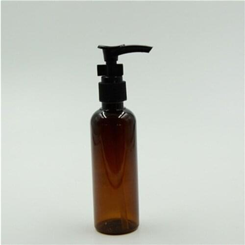 100ps/lot 100ml White Blue Clear Green Amber Plastic Pet Bottle with Black Lotion Pump By Fast Shipping Refillable Reuse Bottles