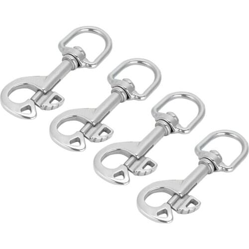 4Pack Scuba Diving Hook Stainless Steel Swivel Eye Bolt Snap Hook Clip Marine Boat 96mm