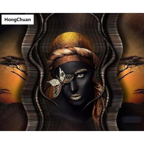 African woman diamond painting cross embroidery 5D square/round diamond painting diamond mosaic home decoration new year gift