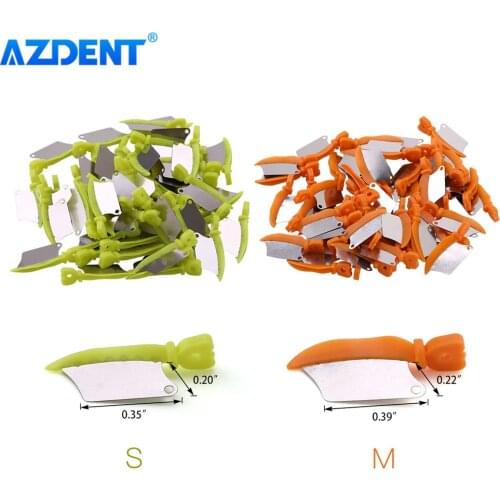 AZDENT Dental Prime Teeth Interproximal Plastic Wedge With Protection Dental Steel Matrix Small Medium Size 50pcs/Box