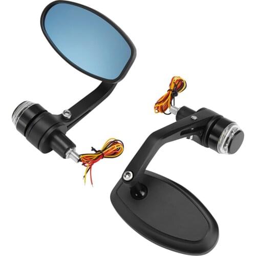 For CB500X NC700X NC750X Motorcycle Bar End Mirror LED Turn Signals Universal For NINJA 400 Z650 Z750 Z800 Z900 Mirrors