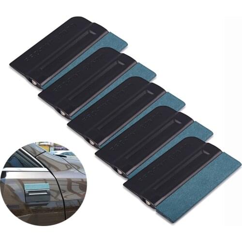 FOSHIO 5pcs Carbon Fiber Vinyl Film Car Wrap Magnetic Squeegee Window Tint No Scratch Suede Felt Magnet Scraper Car Sticker Tool