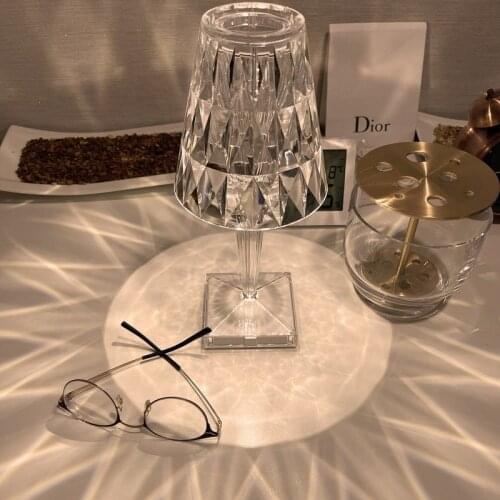 Italian Crystal Table Lamp Bedroom Bedside Lamp Diamond Light Luxury Atmosphere Lamp Mini Charging Decorative Creative Lamps