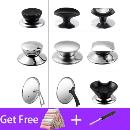 Pot Cover Handle Kitchen Accessories Anti-scalding Durable Stainless Steel Pot Lid Knobs Universal Replacement Cap Cookware Part