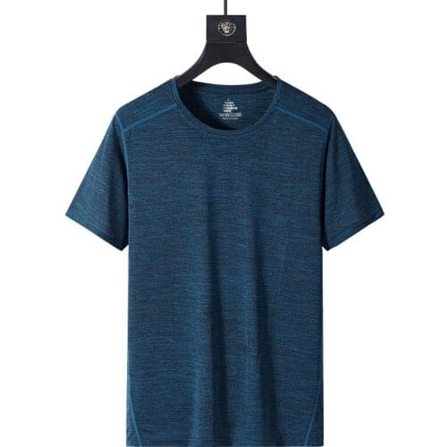 Summer Short Sleeve T Shirt Men Fitness Sport Running Quick Dry T-shirt Large Size M-5XL Casual Loose Thin Tops Tees Men