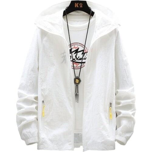 Summer Mens Sun Protection Clothing Korean Version Slim Hooded Sports Skin Sun-protective Jacket