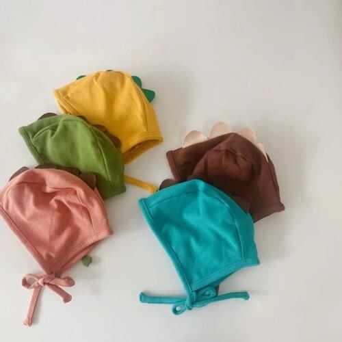 2021 hot sale baby fisherman hat cartoon dinosaur shape cotton earmuffs baby cute autumn and winter warm hat 46-48cm