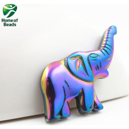 Hot sale fashion hematite rainbow Elephant pendant accessories diy accessories HP1123