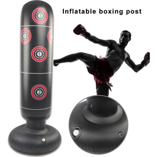 Inflatable Boxing Bag Training Pressure Relief Exercise Water Base Punching Standing Sandbag Fitness for Kids Adults Body Buildi