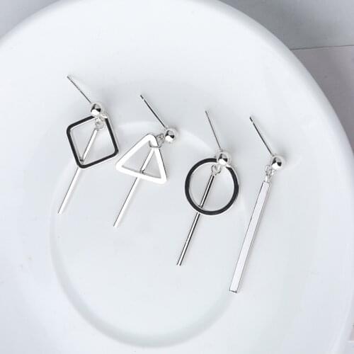 New Geometric Asymmetric Earrings For Women Girls Simple Personality Ear Jewelry