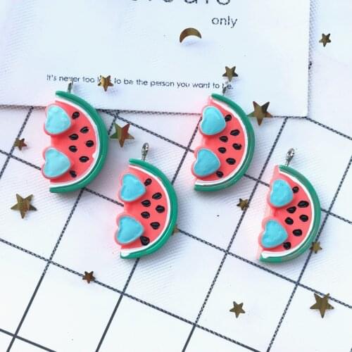 10pcs new resin watermelon necklace charms keychain pendant necklace pendant for DIY decoration
