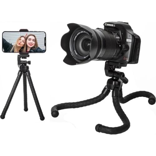 Portable Flexible Octopus Phone Tripod Mount Holder Adapter for Canon EOS M200 M50 80D 90D 250D KISS X9 X10 for sony A6100 A6400