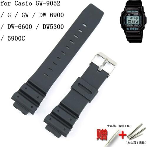 Watch accessories buckle mens rubber sports strap 16mm For Casio G-SHOCK GW-9052 DW-6900 GW-M5610 DW-5600E GW-6900 resin strap