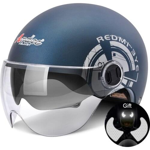ANDES Helmet Motorcycle Moto Riding Helmets Bike Bicycle Locomotive Scooter Cute Men Women Double Sun Visor Half Face Helmet