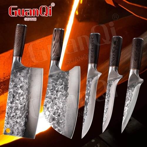 High Carbon Clad Stainless Steel Butcher Knife Meat Cleaver Chef Knives Chopping Knife Slaughter Boning Knife Cutting Tool