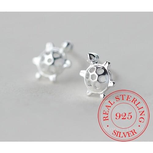 New Arrival 925 Sterling Silver Hypoallergenic Tortoise Stud Earrings For Women Sterling-silver-jewelry pendientes