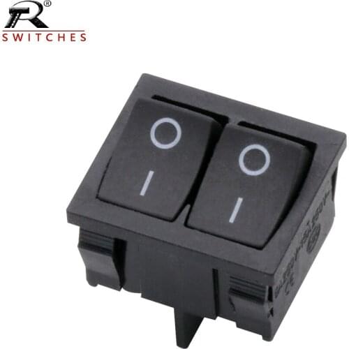 100PCS KCD5 21x24mm Double power Rocker Switches without Light Black ON-OFF 4pin 6A/250V 15A/125V AC