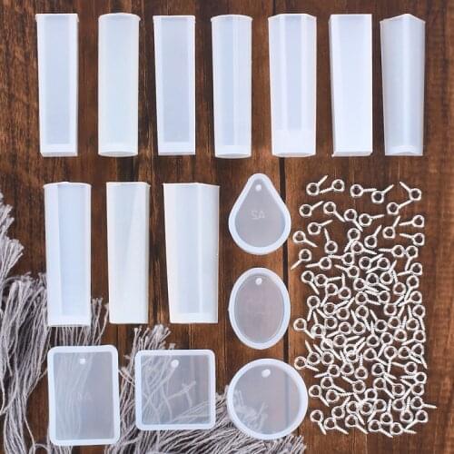 115PCS/set Crystal Epoxy Resin Molds Kits DIY Handmade Making Jewelry Casting Silicone Mold Materials